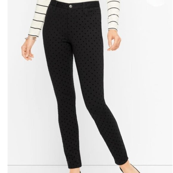 Talbots Soho 5-Pocket Flocked Dot Jeggings Size 12 - Picture 1 of 10